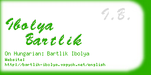 ibolya bartlik business card